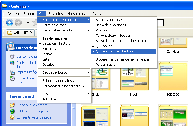 Menú ver del Explorador de Windows