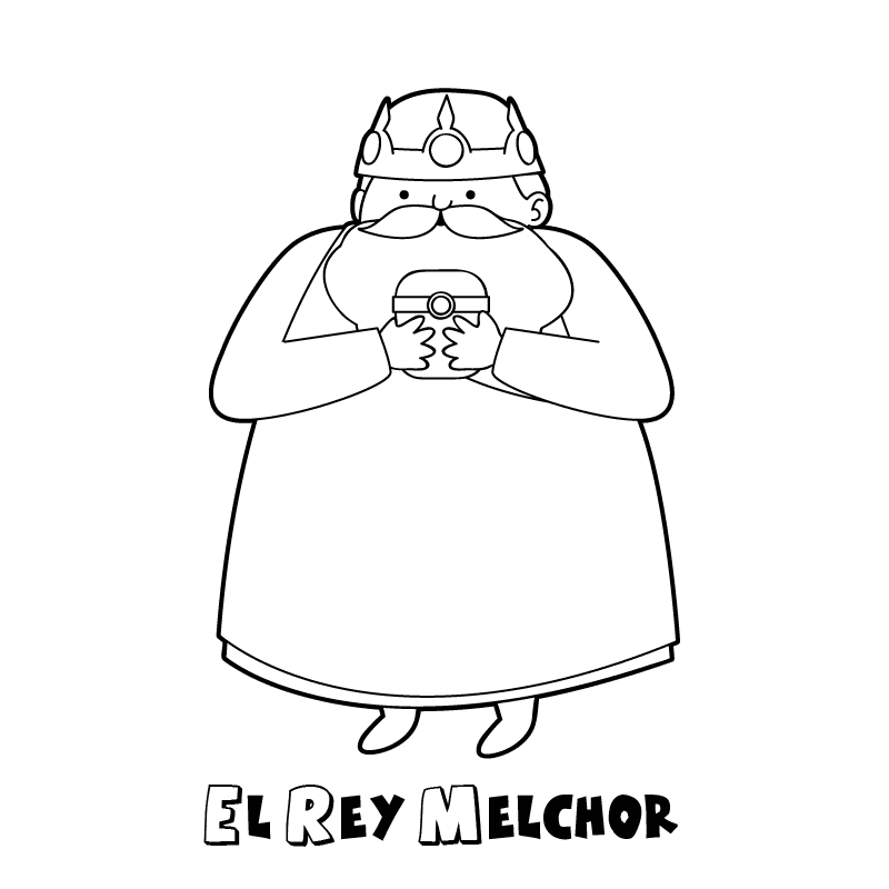 El rey melchor para colorear