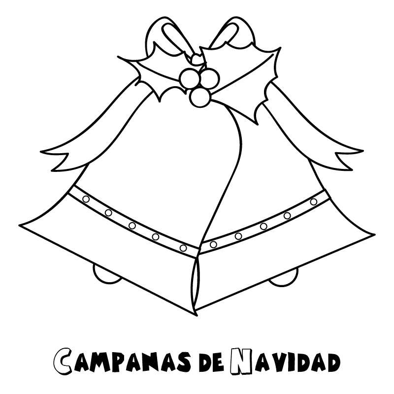 Campanas de navidad para colorear