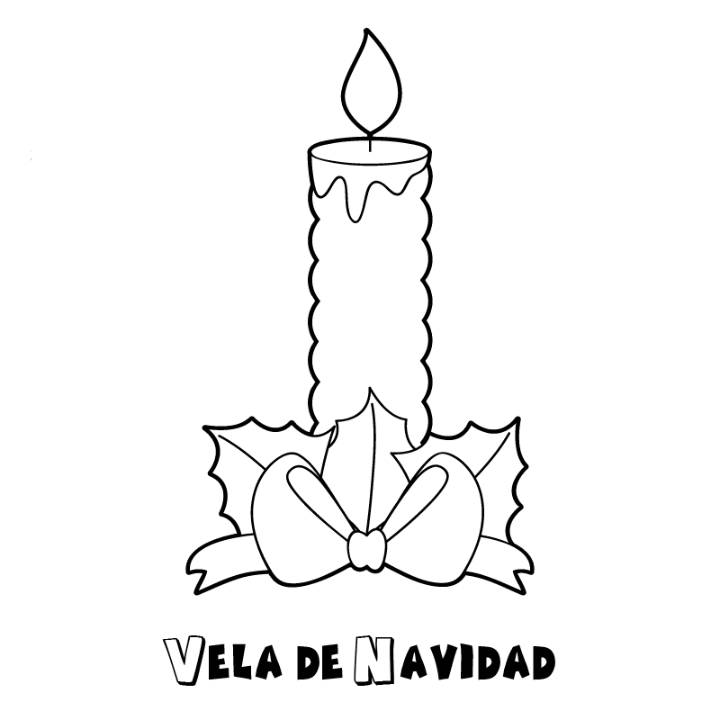 Vela de navidad para colorear