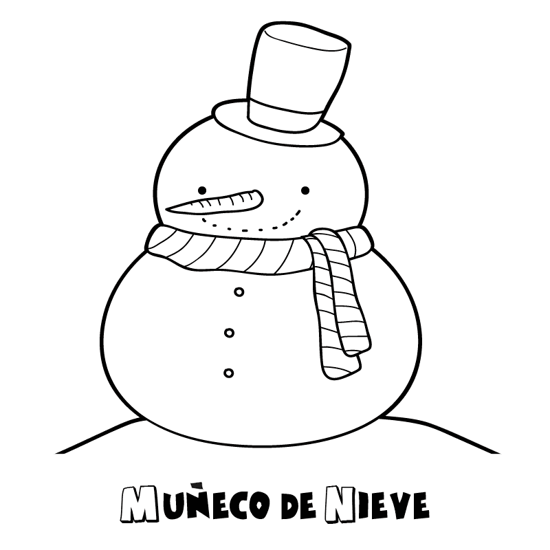 Muñeco de nieve para colorear