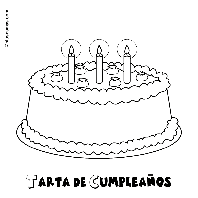 Tarta de cumpleaños para colorear