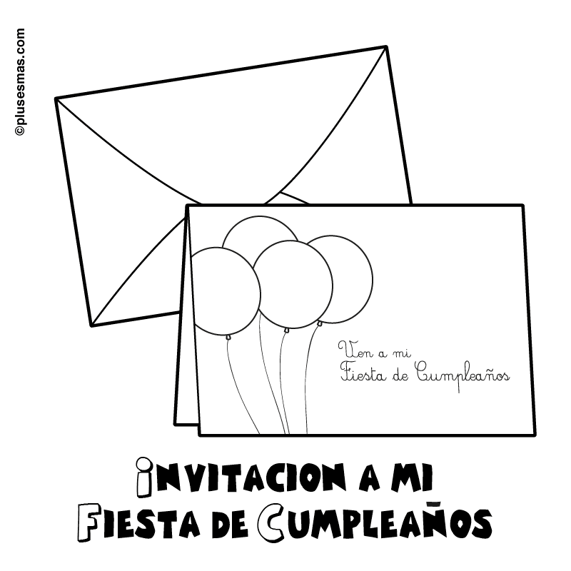 Colorear invitación de cumpleaños