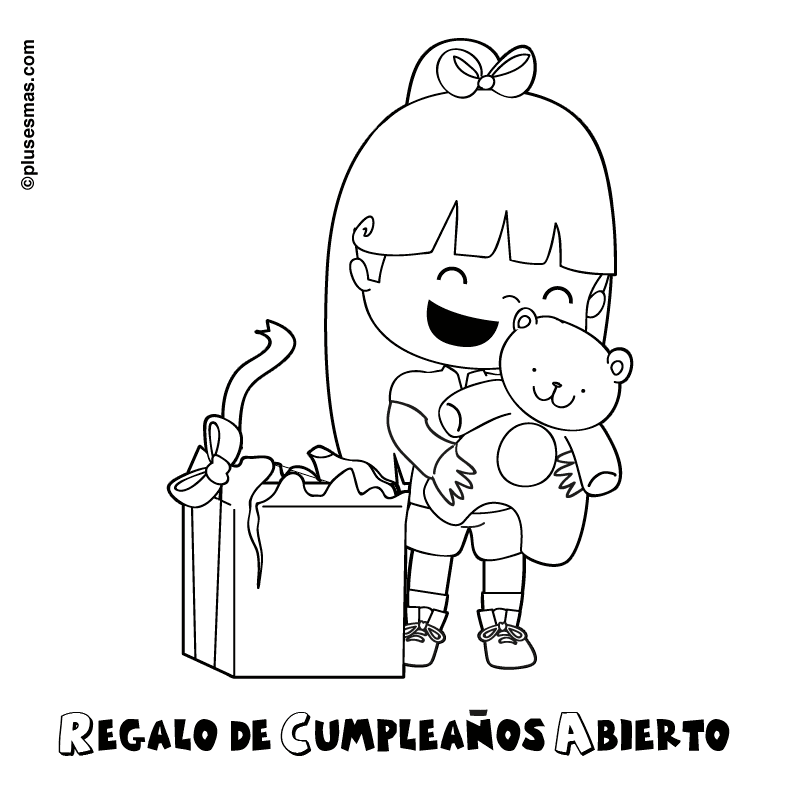 Regalo de cumpleaños abierto para colorear