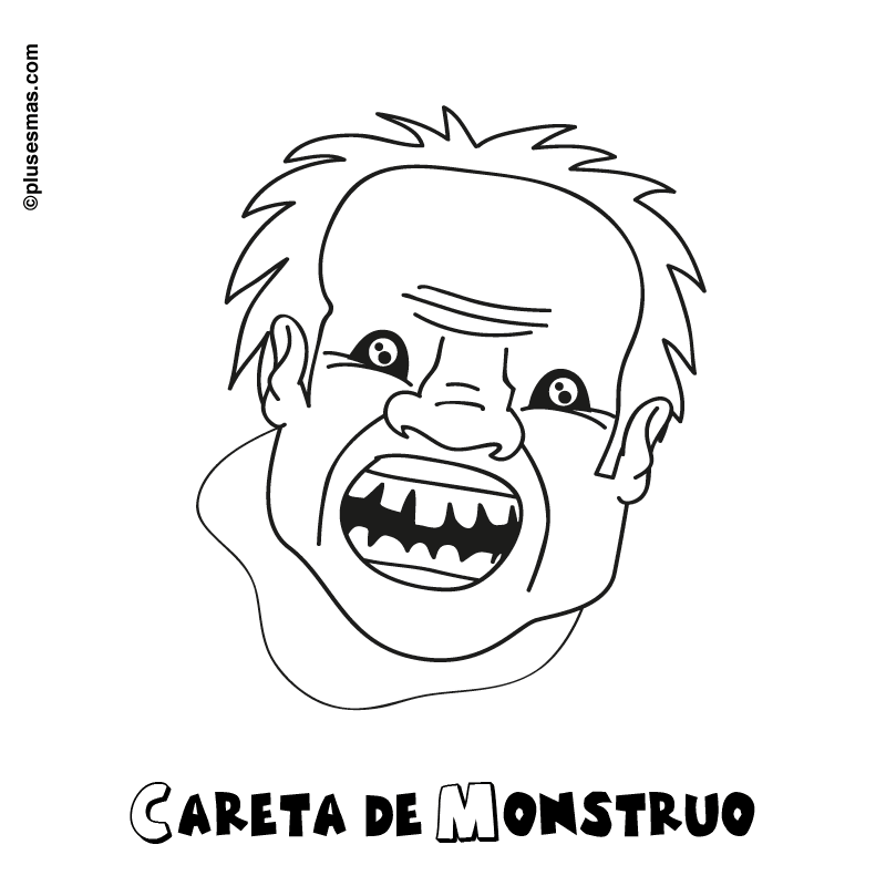 Colorear una careta de monstruo