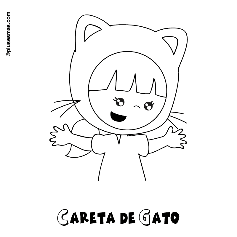 Colorear una careta de gato