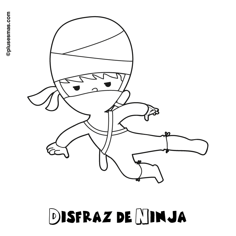 Colorear un disfraz de ninja