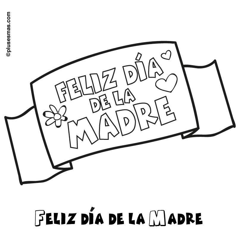 Felicitación del día de la madre para colorear