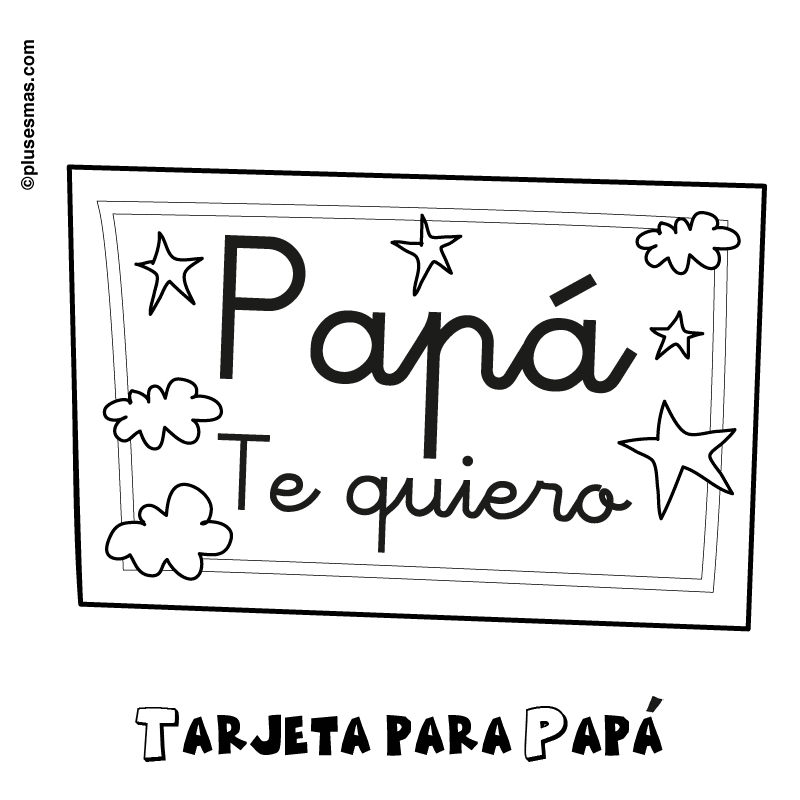 Colorear cartel 'Papá, te quiero'