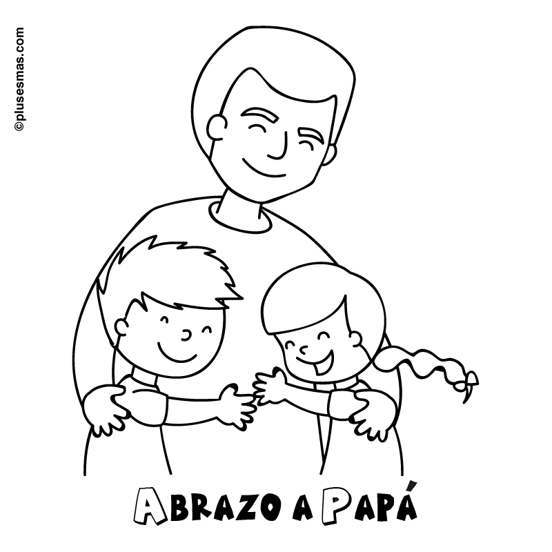 Colorear abrazo a papá