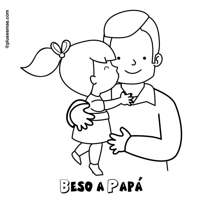 Colorear beso a papá