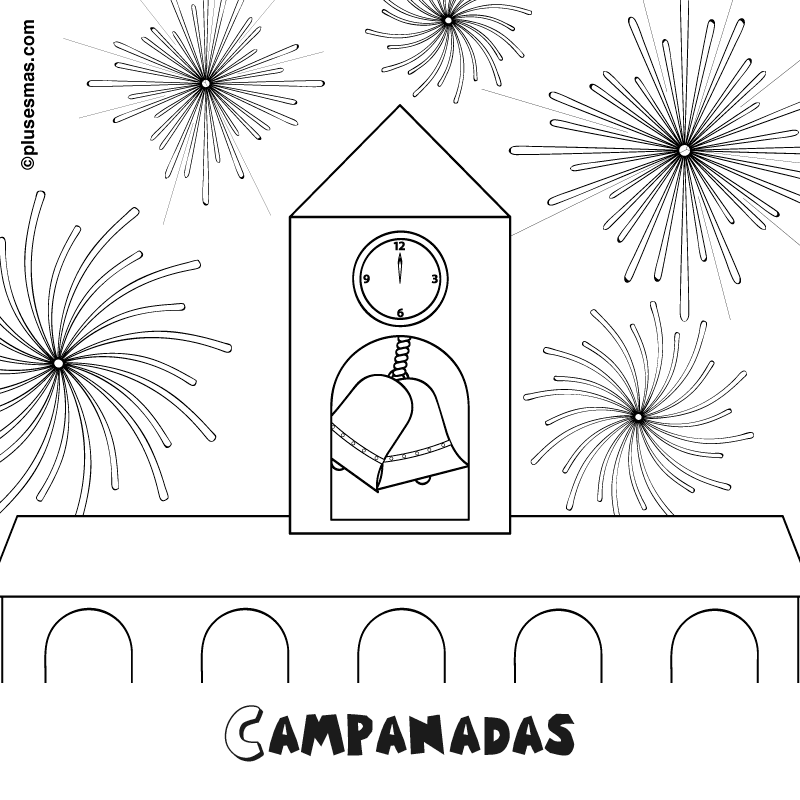 Colorear las campanadas de navidad